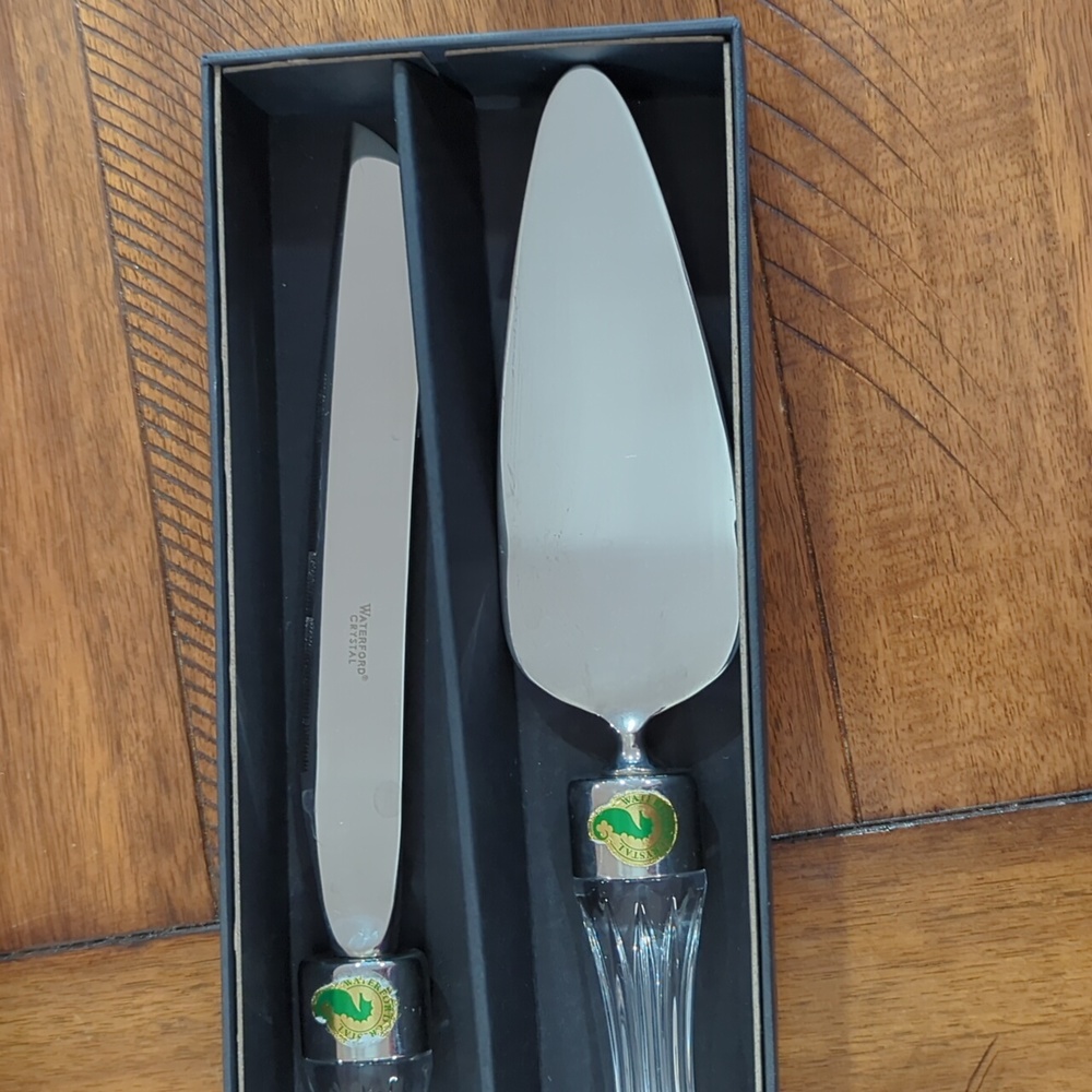 Waterford crystal cake knife set